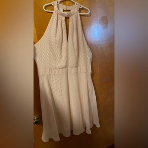 Women’s summer light pink and white dress